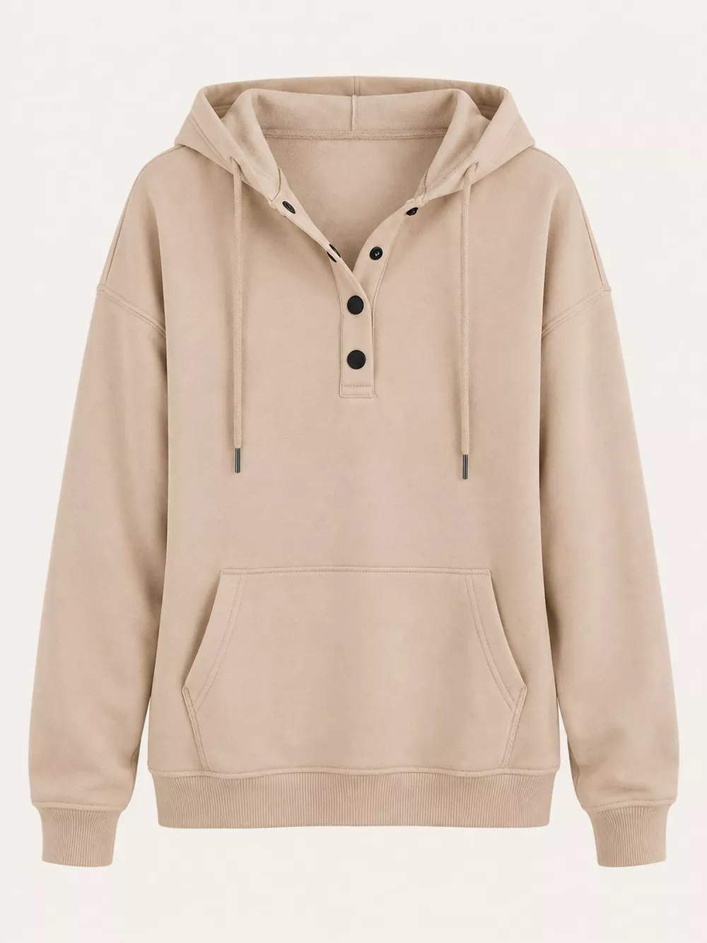 Full Size Kangaroo Pocket Dropped Shoulder Hoodie Plus Size, image 24