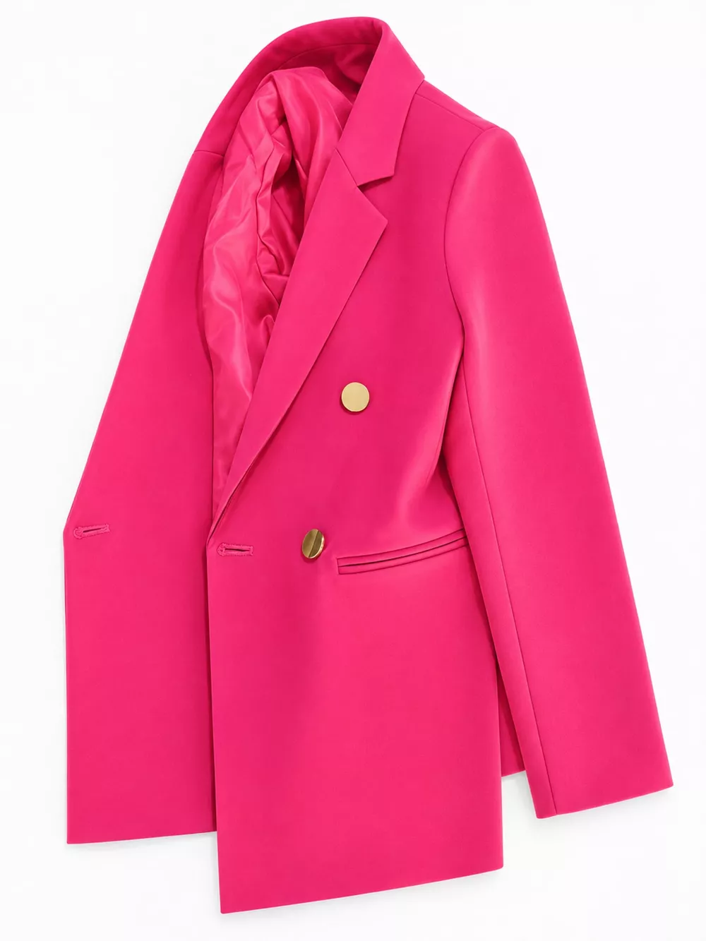 Full Size Minimalist Double-Breasted White Blazer Plus Size, image 49