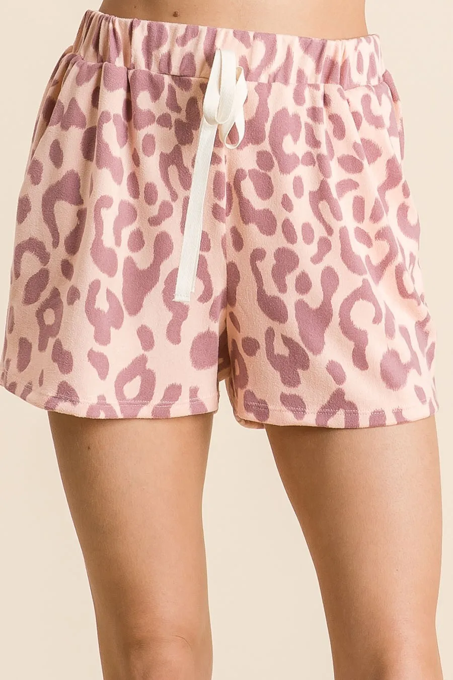 Leopard Shorts with Twill Tape Drawstring