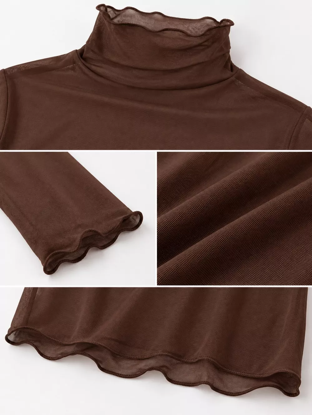 Turtleneck Long Sleeve Slim Fit T-Shirt, image 32