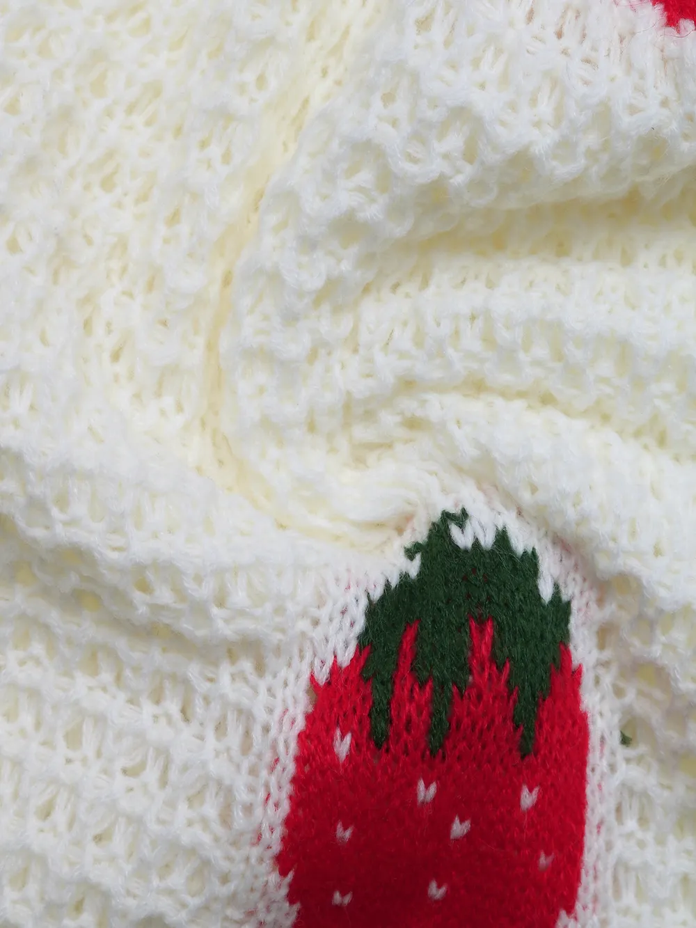 Strawberry Pattern V-Neck Button-Up Cardigan, image 7