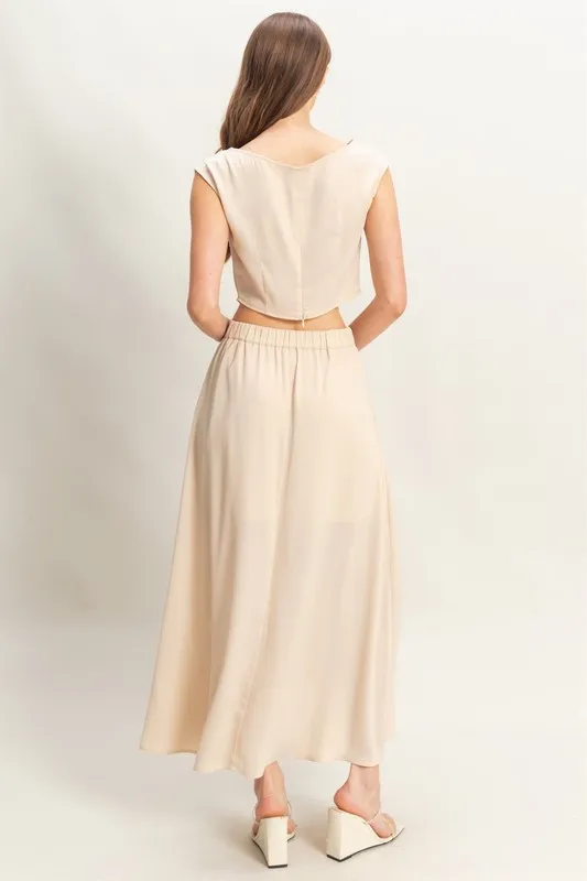 Sleeveless Top and Maxi Skirt Set, image 3