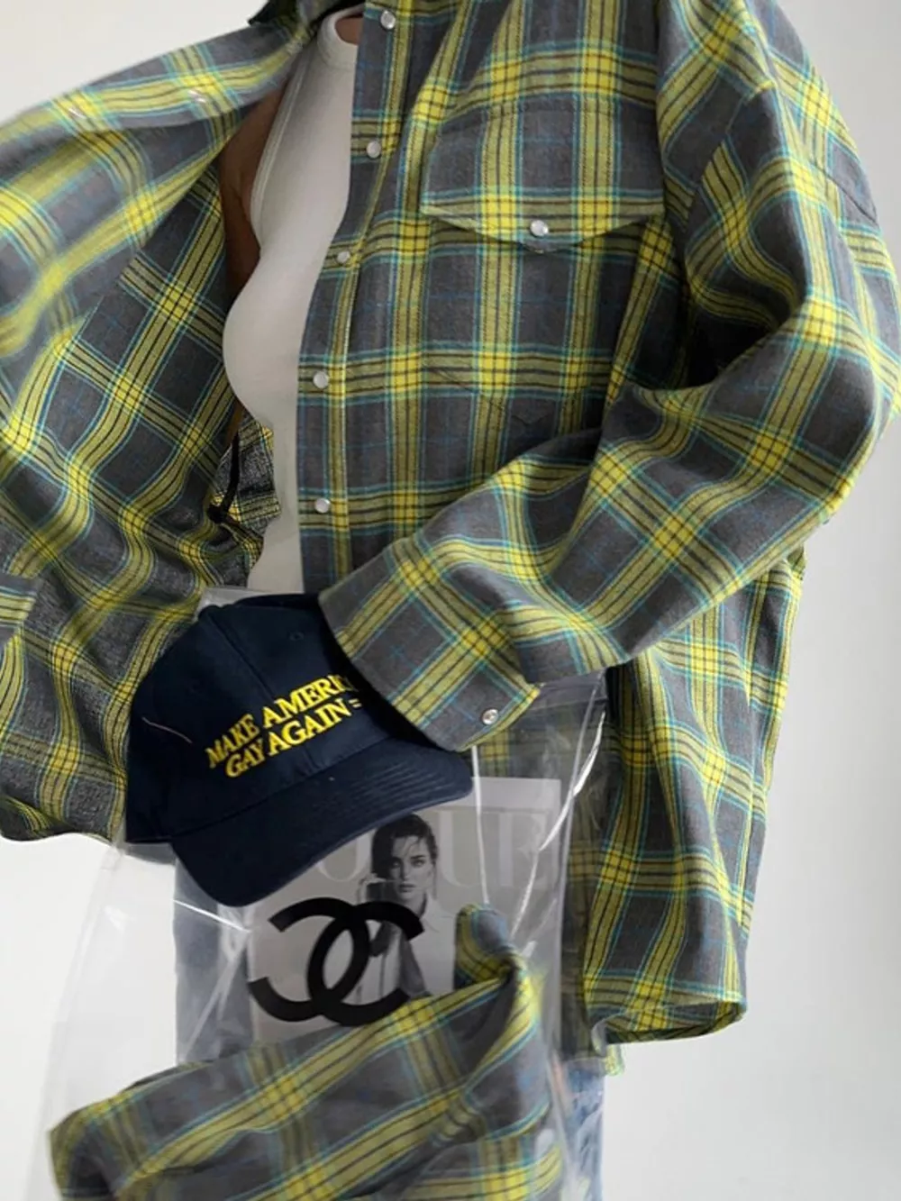 Casual Plaid Button-Down Shirt with Front-Tie Detail, image 4