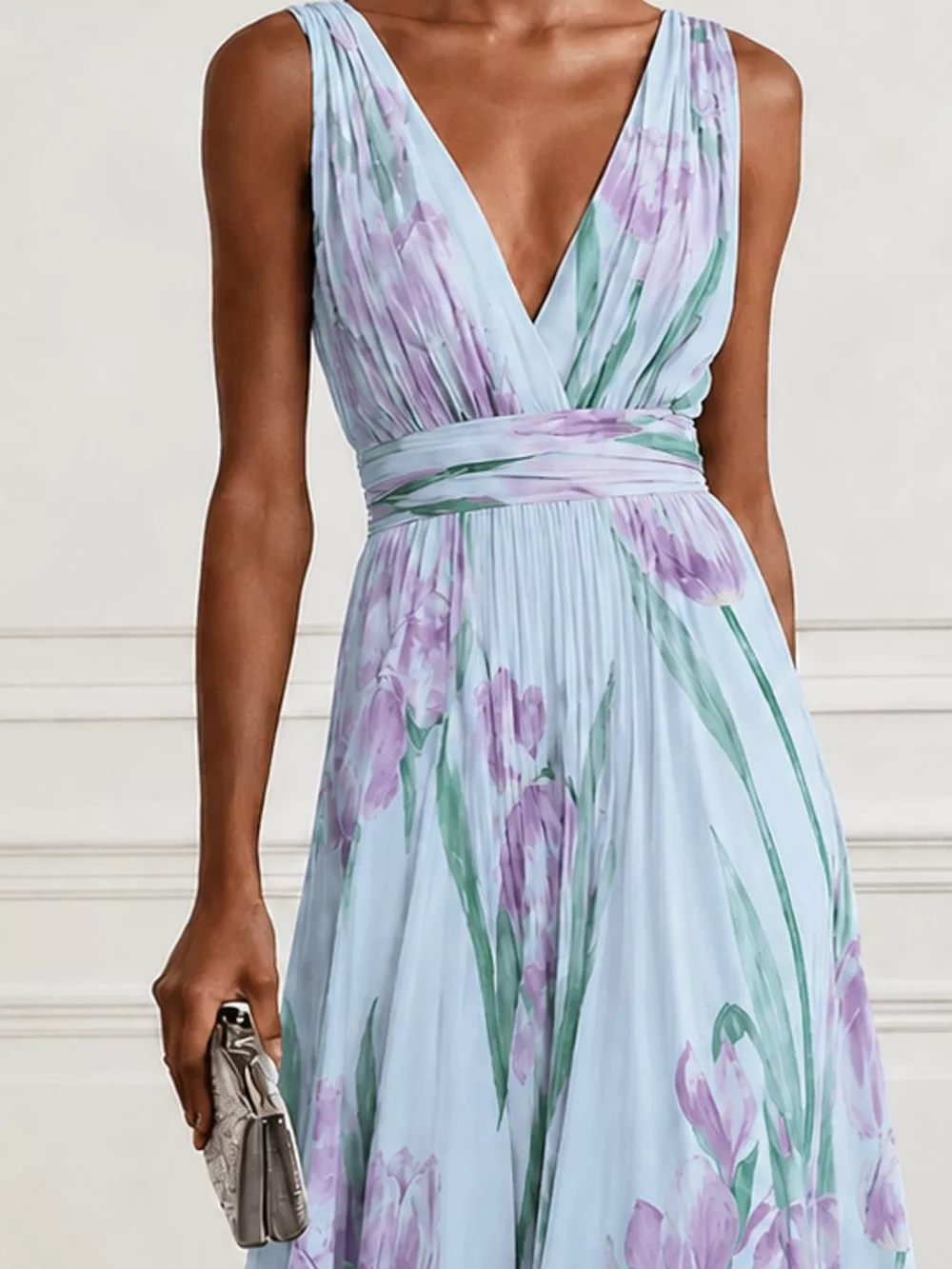 Full Size Sleeveless Floral Print Maxi Dress Plus Size, image 33
