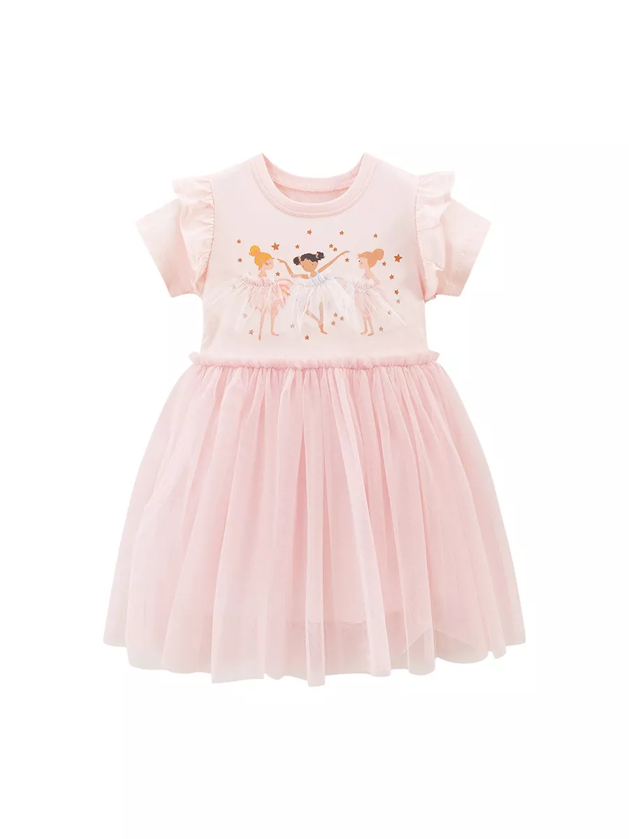 Children's Ballerina Round Neck Tulle Dress, image 8