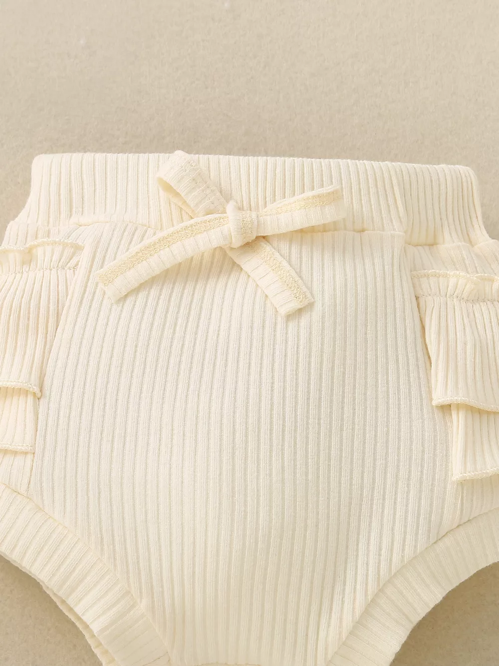 Children's Ribbed Ruffle Trim Bodysuit & Shorts Set, image 11