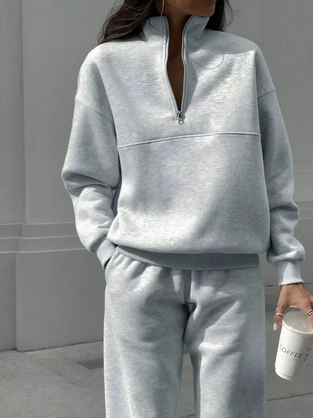Half-Zip Sweatshirt and Joggers Set