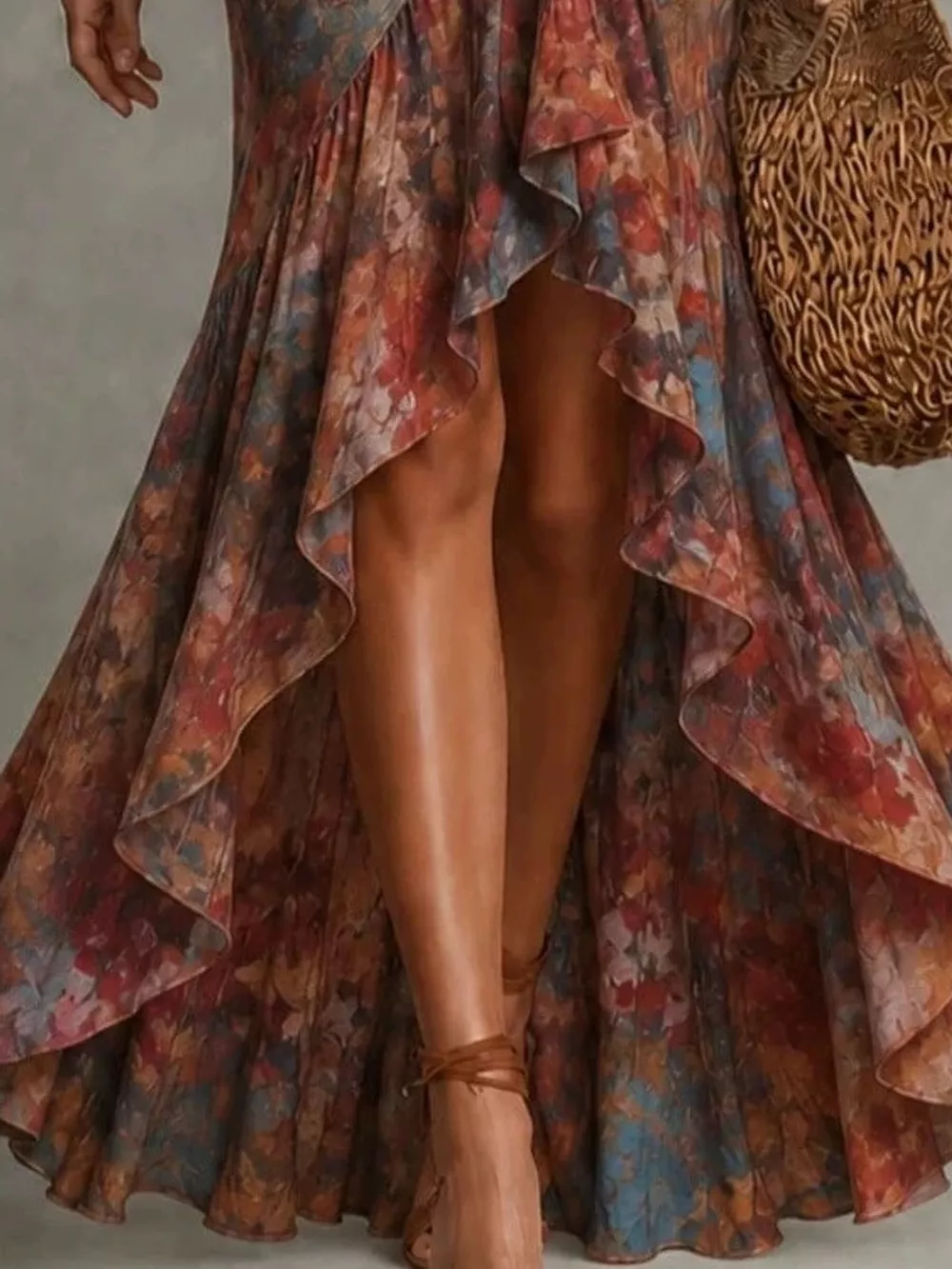 High-Low Ruffled Maxi Dress, image 15