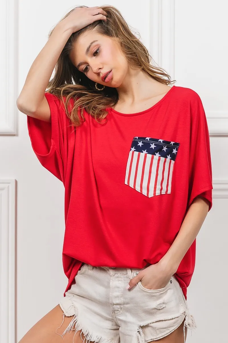 French Terry With Front Pocket Dolman Sleeves Top, image 14