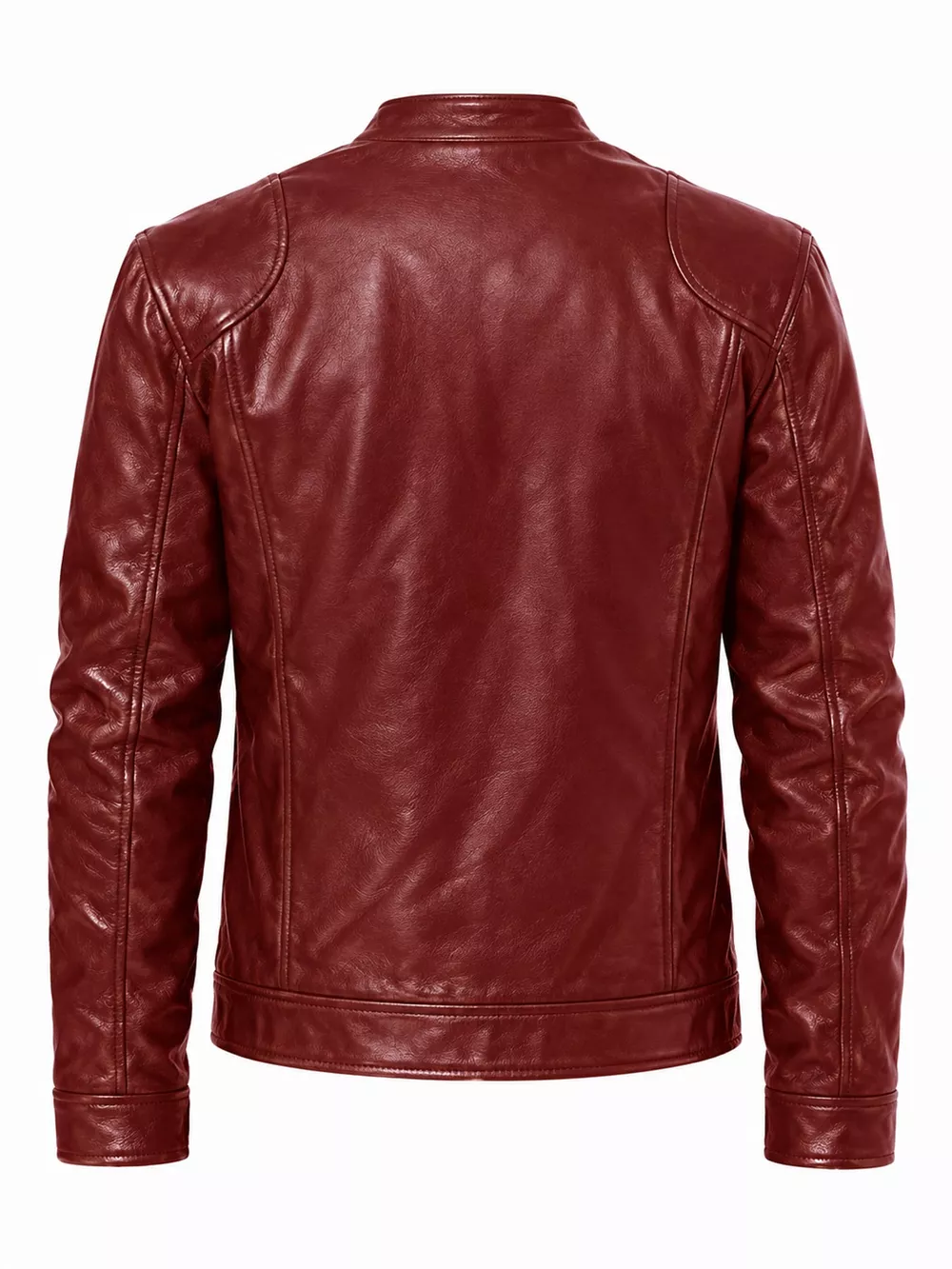 Men's Full Size Faux Leather Zip Up Jacket Plus Size, image 25