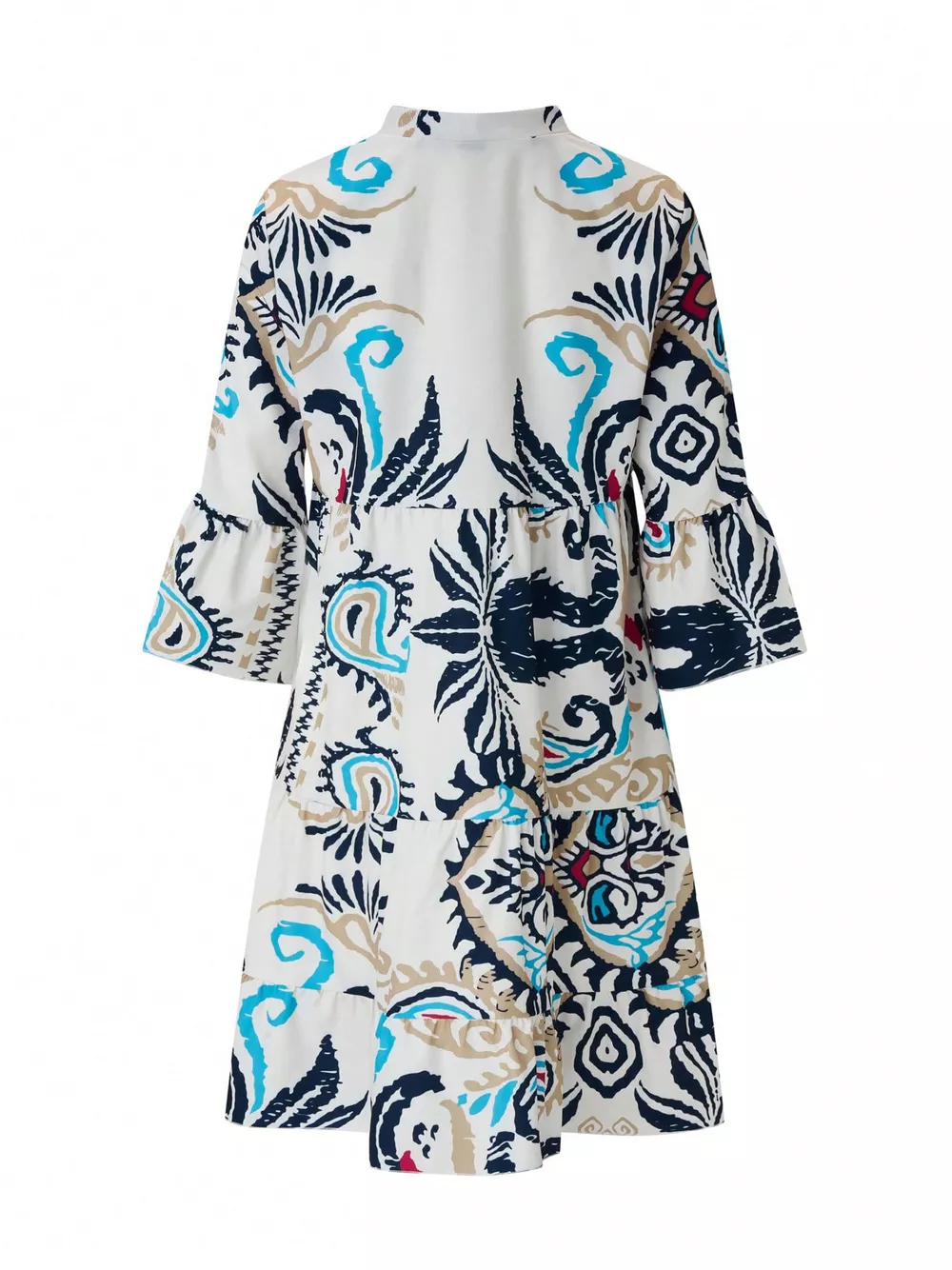 Bohemian Print Tiered Mini Dress, image 5