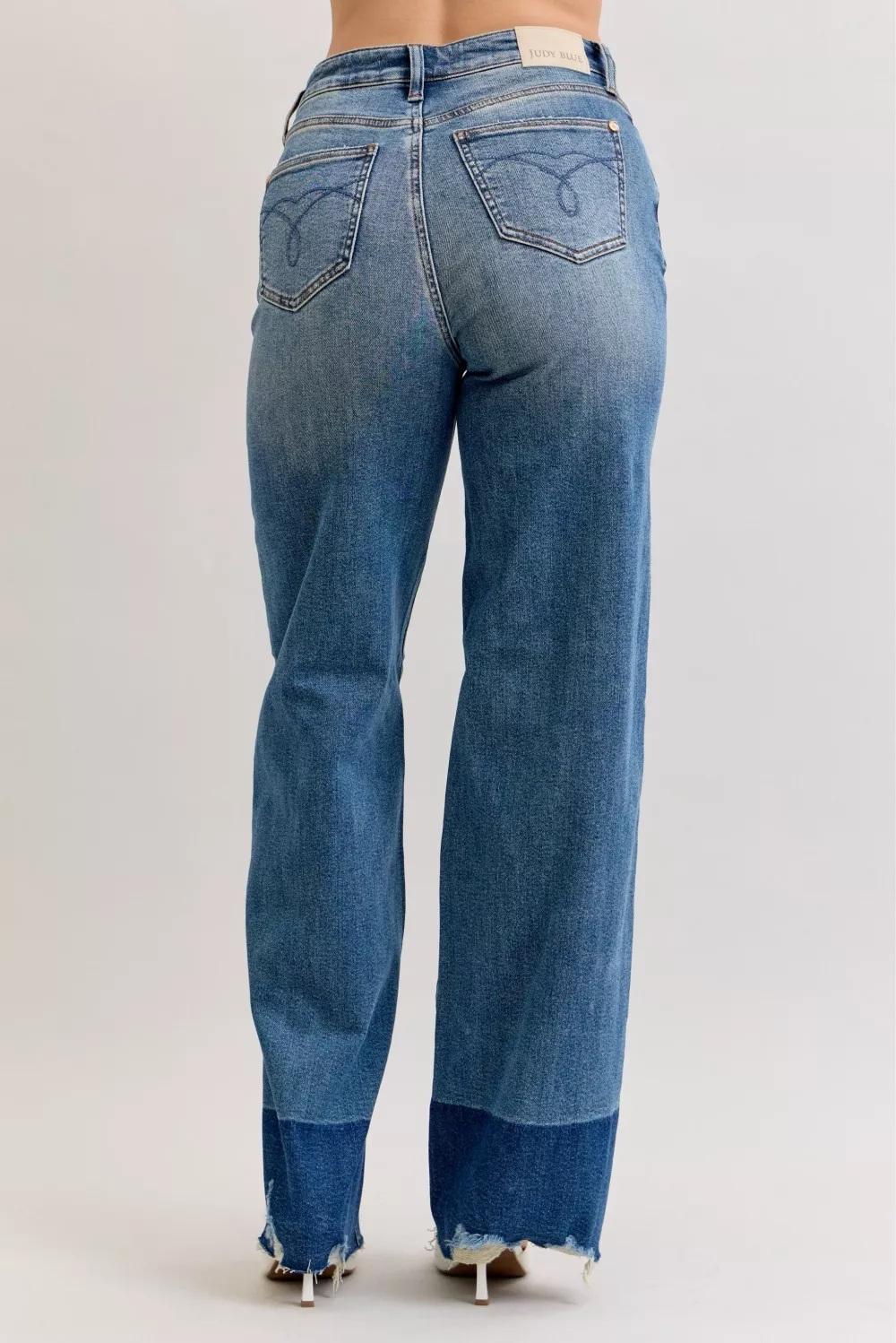 Raw Hem High Waist Column Straight Jeans, image 6