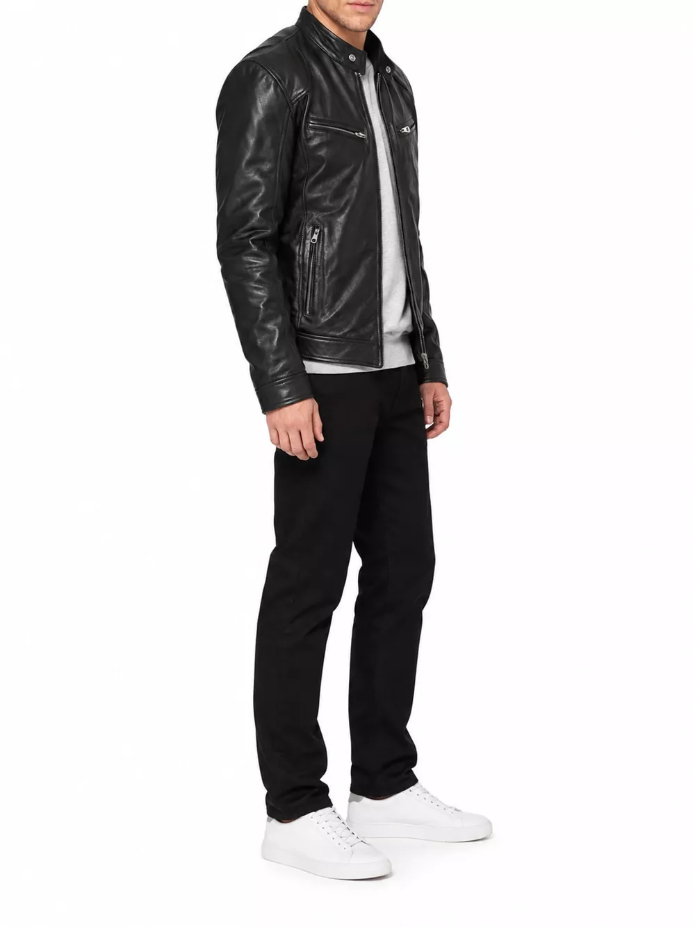 Men's Full Size Faux Leather Zip Up Jacket Plus Size, image 10