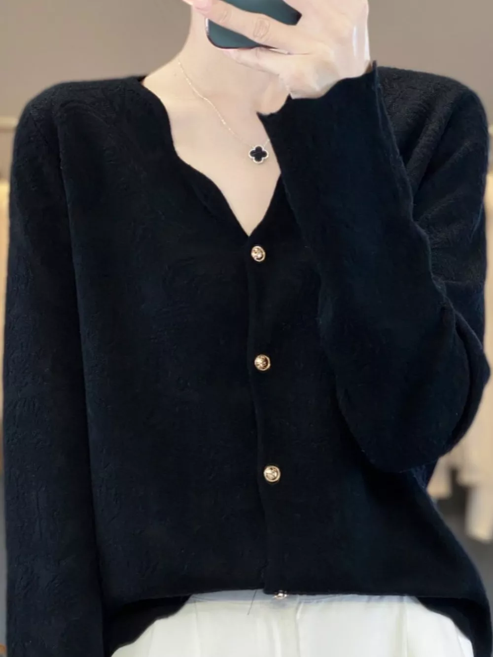 Lace V-Neck Cardigan, image 6