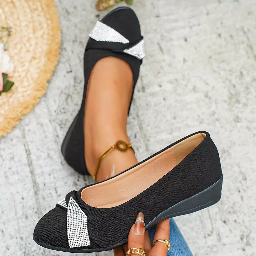 Rhinestone Embellished Wedge Slip-Ons, image 8