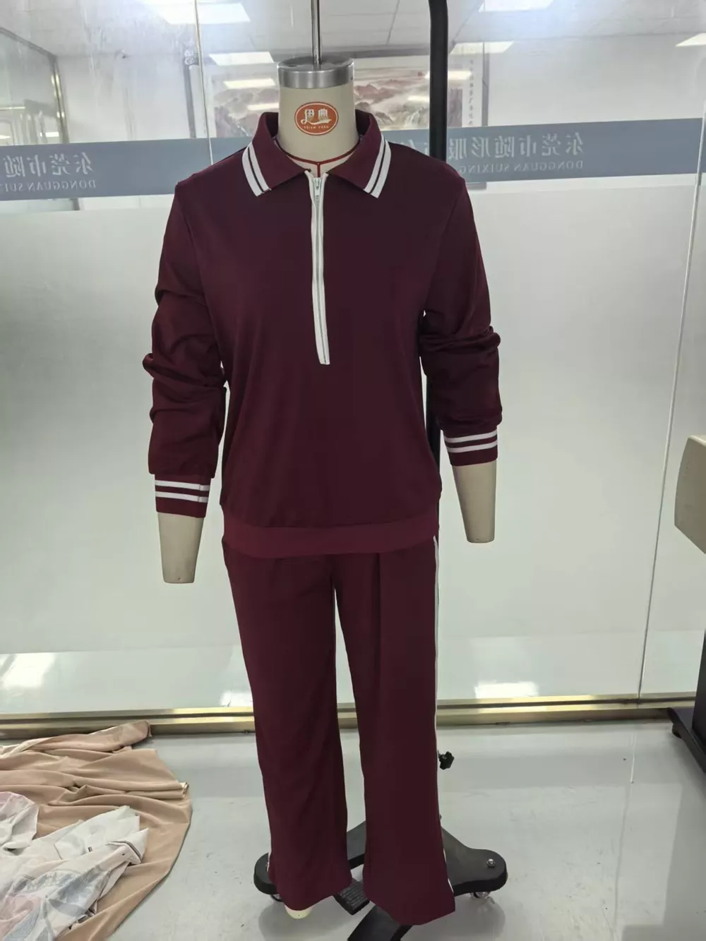 Striped Half Zip Top and Pants Set, image 14
