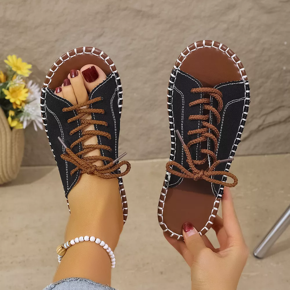 Open Toe Lace Up Sandals, image 8