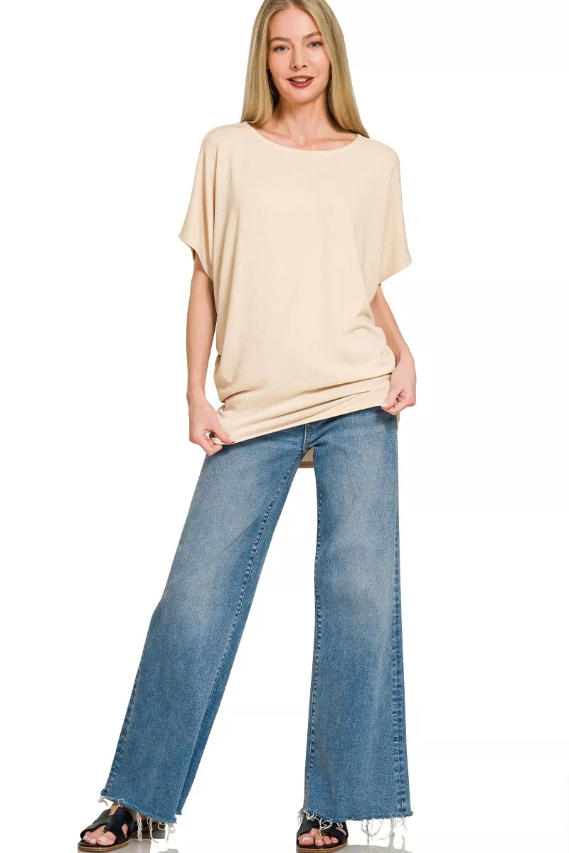 Hacci Dolman Sleeve Boat Neck Top, image 3