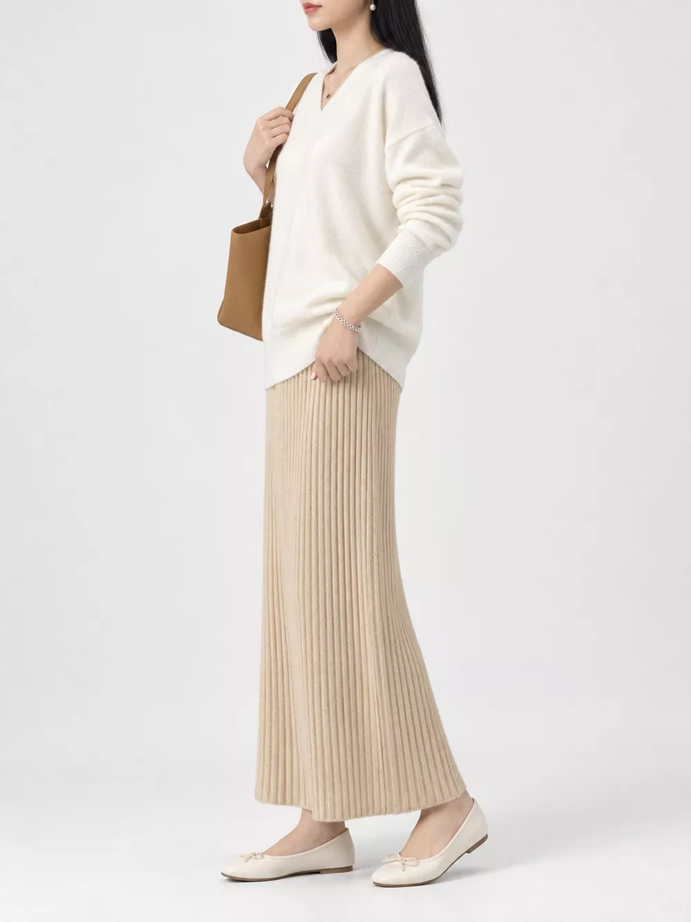 Wrap-Front Long Sleeve Sweater, image 11