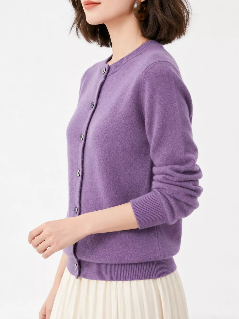 Crew Neck Button-Down Cardigan, image 46
