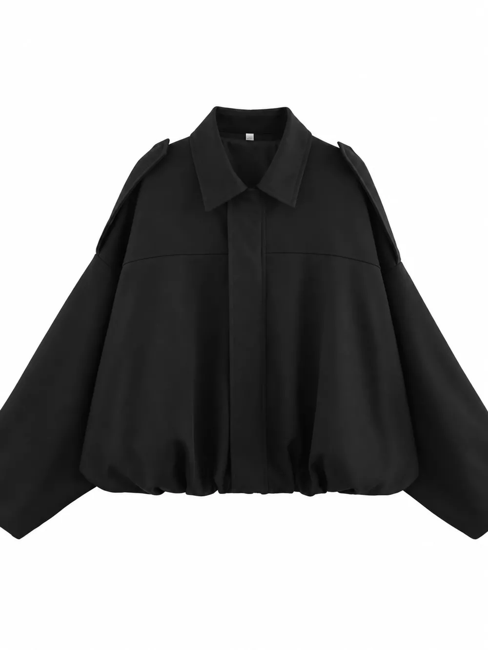 Elastic Hem Batwing Sleeve Jacket, image 3