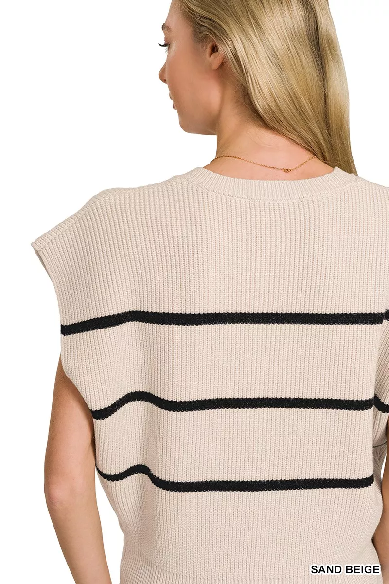 Striped Viscose Sweater Vest, image 7