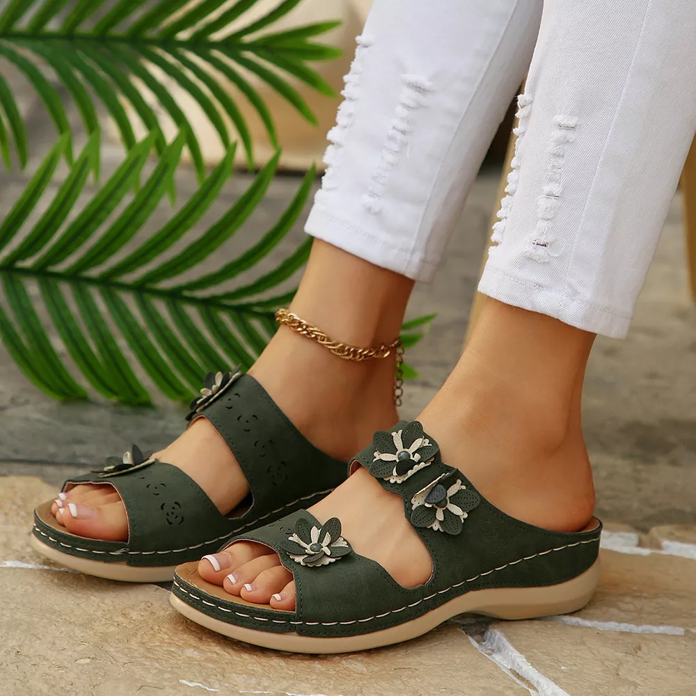 Floral Embellished Open Toe Sandals, image 6