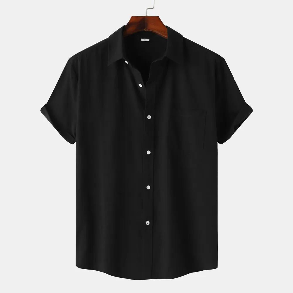 Men's Short Sleeve Button Down Shirt with Chest Pocket, image 12