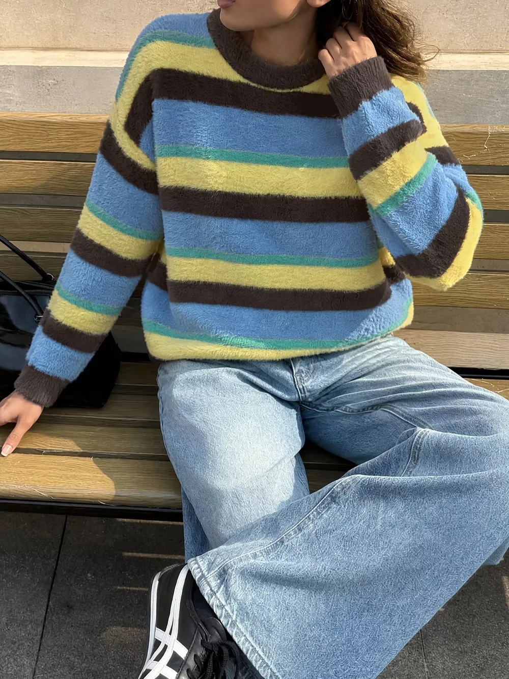 Striped Dropped Shoulder Sweater, image 3