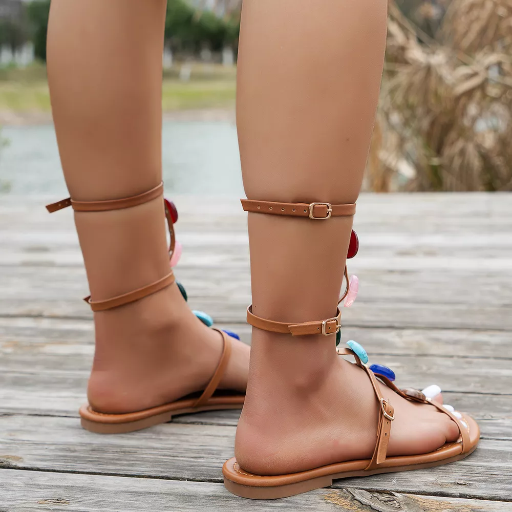 Open Toe Beaded Sandals, image 11