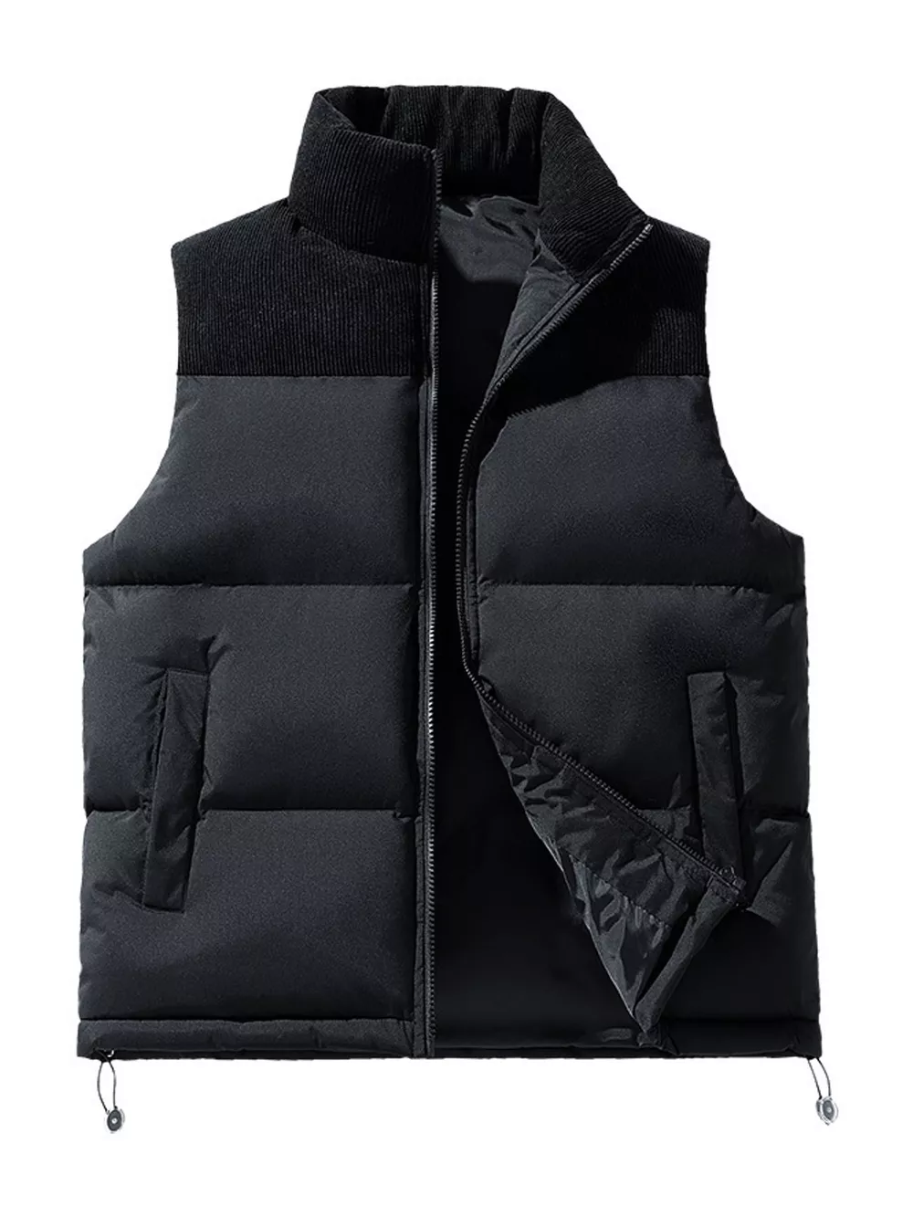 Men's Full Size Corduroy Patchwork Puffer Vest Plus Size, image 4