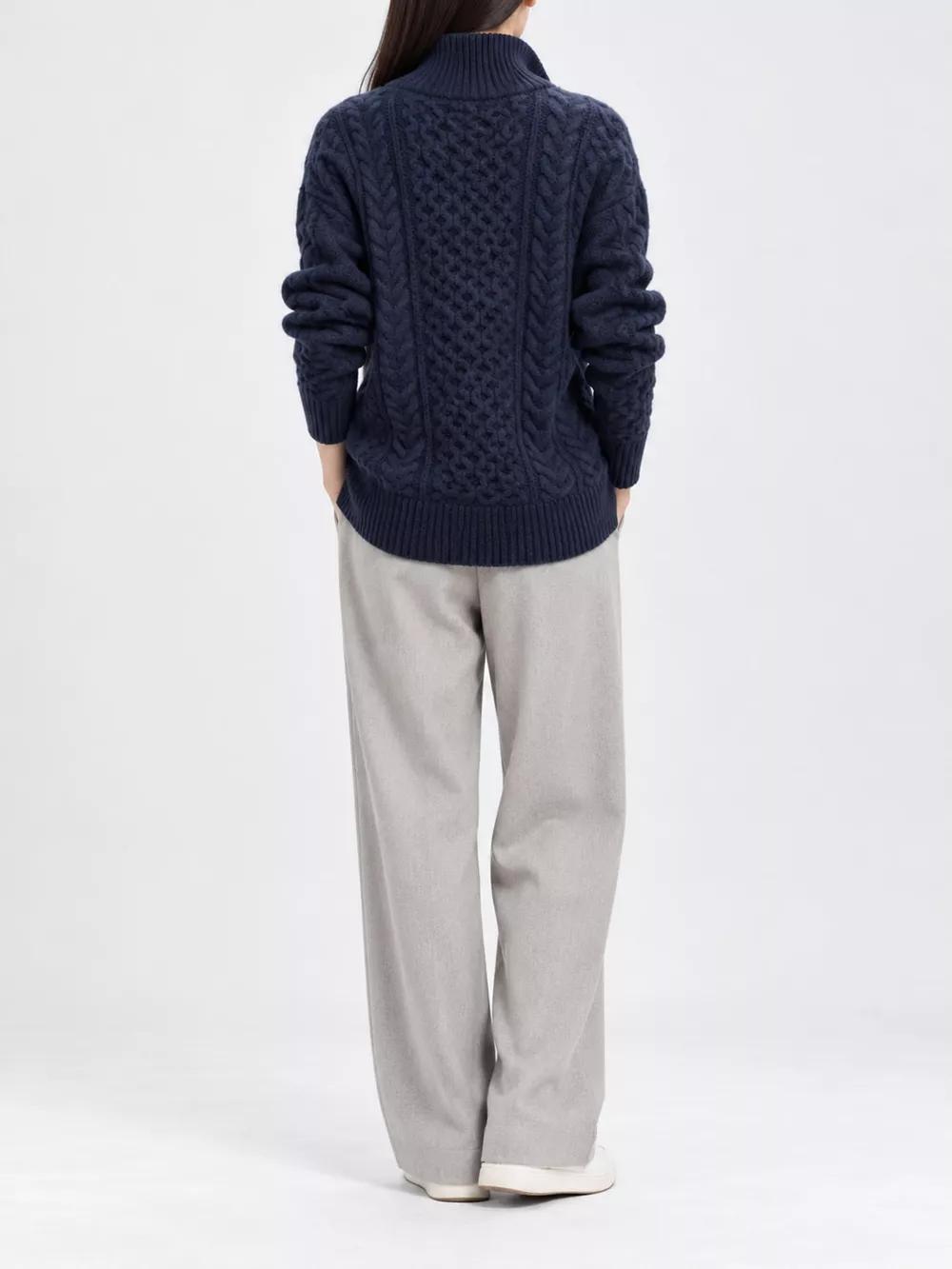 Full Size Cable-Knit Zip-Up Cardigan Plus Size, image 9