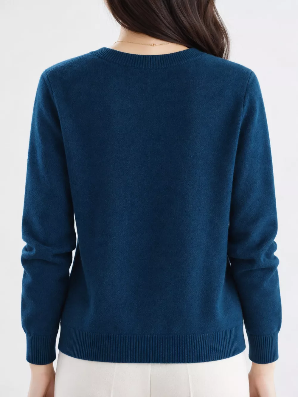 Classic Crew Neck Knit Cardigan, image 59