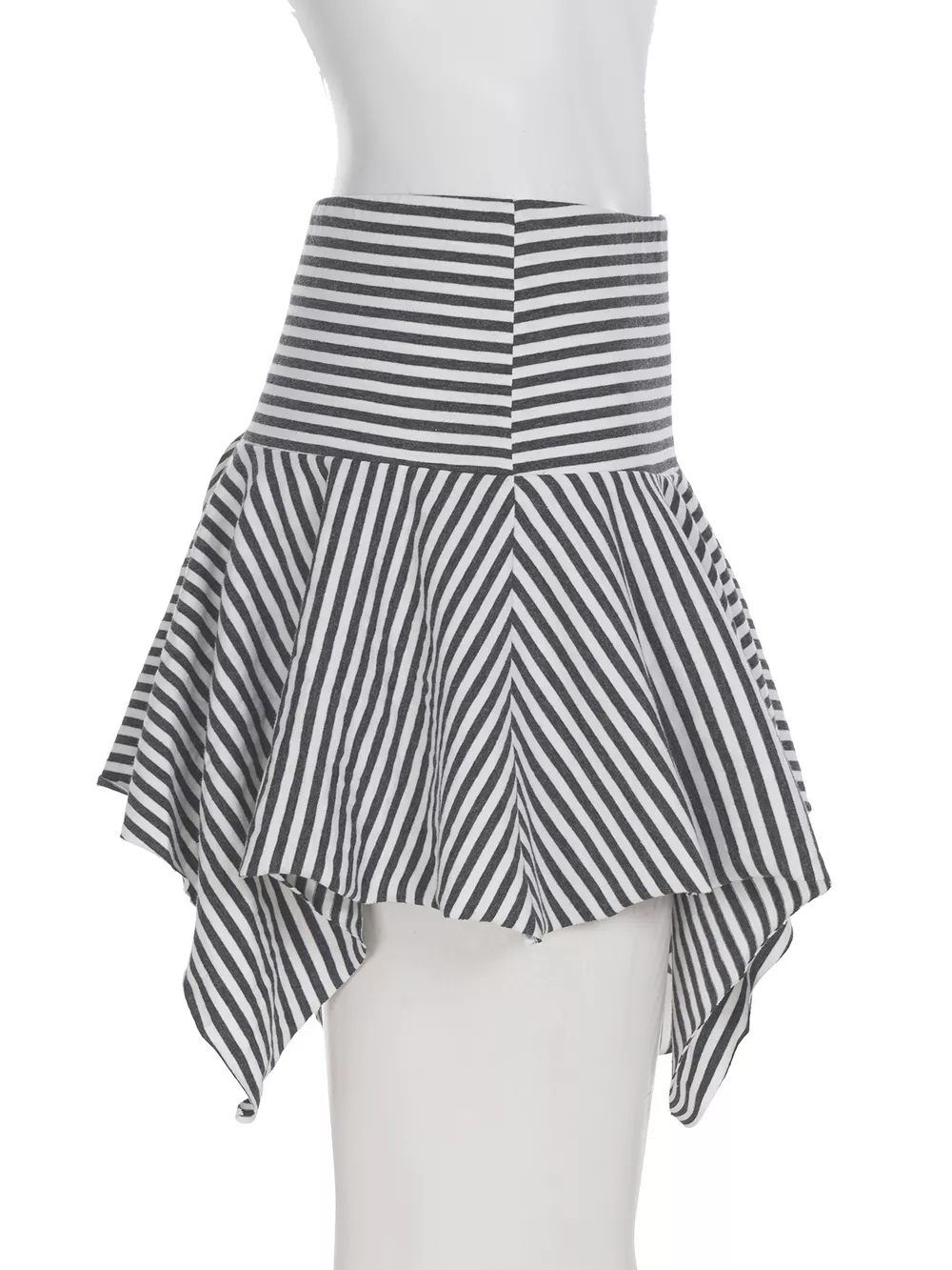 Striped Asymmetrical Hem Mini Skirt, image 6