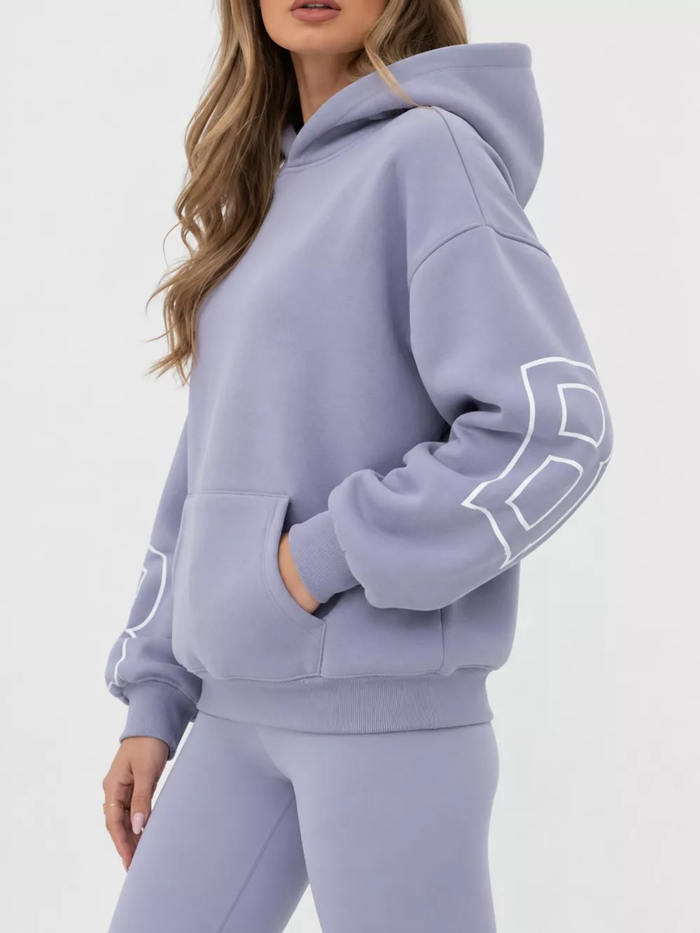 Letter Back Hoodie with Kangaroo Pocket, image 16