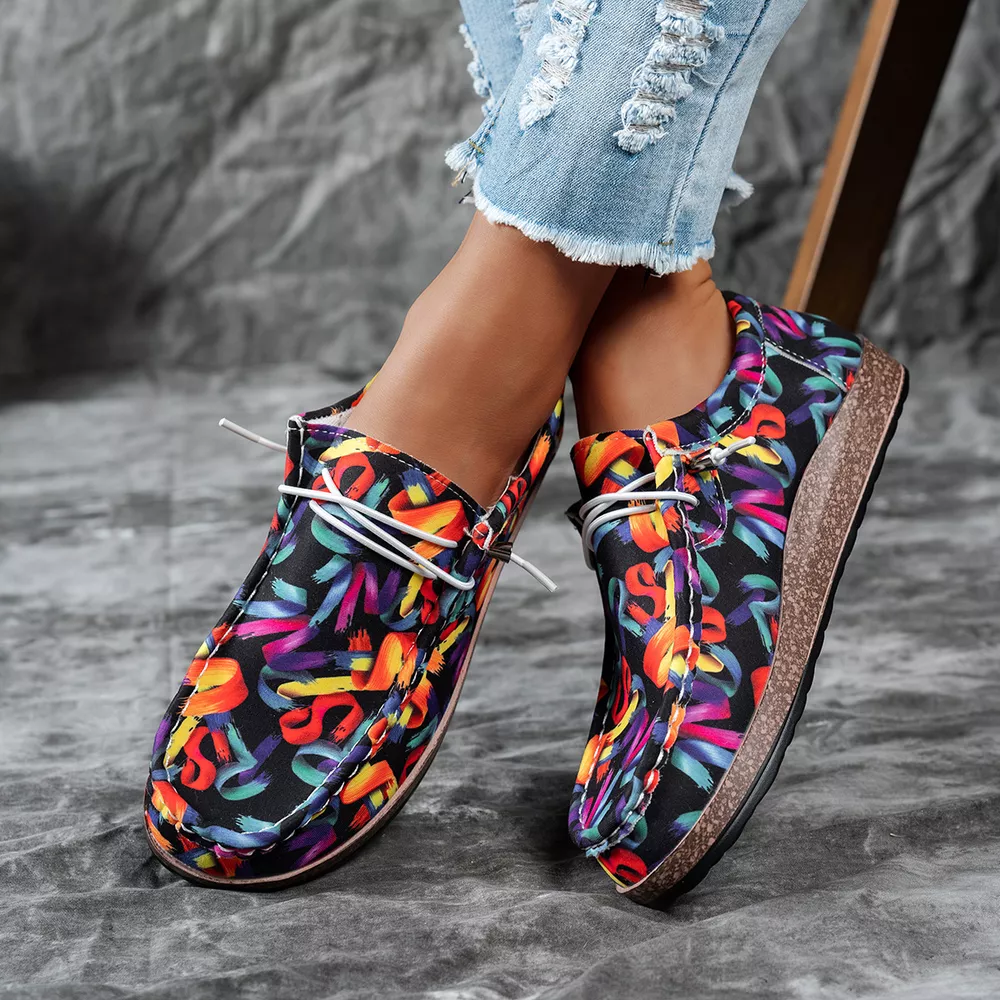 Colorful Printed Casual Loafers, image 8