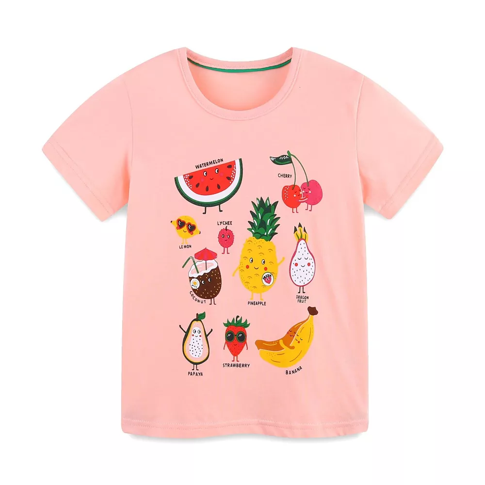Children's Cartoon Fruit Print Short Sleeve T-Shirt, image 3