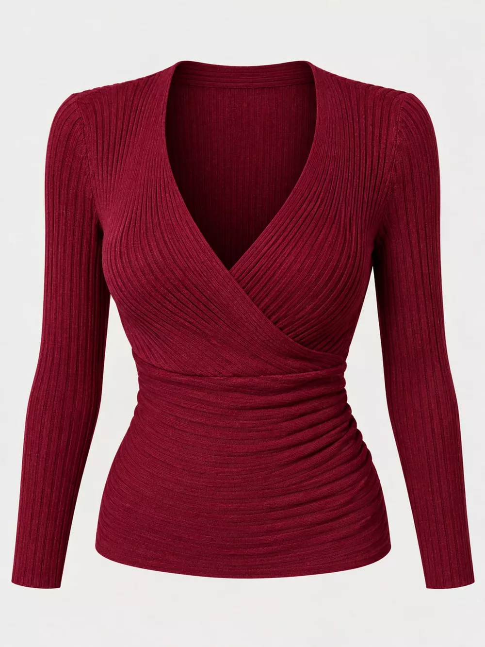 Full Size Ribbed Long Sleeve Slim Fit T-Shirt Plus Size, image 27