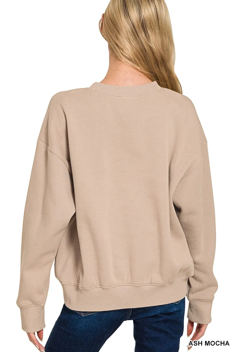 Fleece Long Sleeve Sweatshirts & Shorts Set, image 6