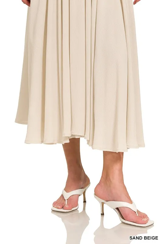 Woven Crinkle Gauze Crop Tee and Skirt Set, image 5