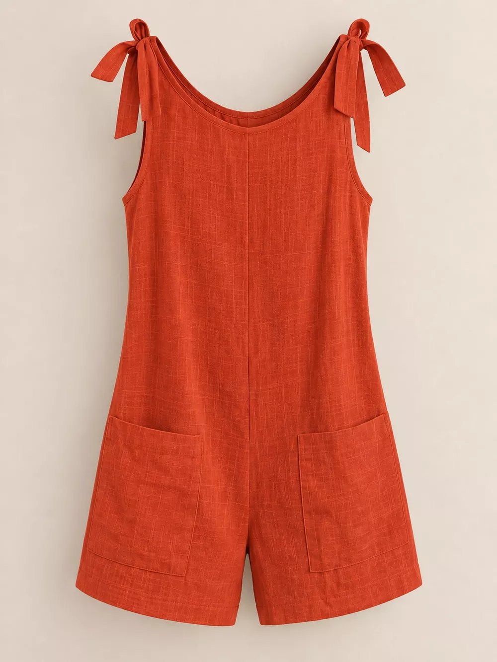 Full Size Tie-Shoulder Romper with Pockets Plus Size, image 36