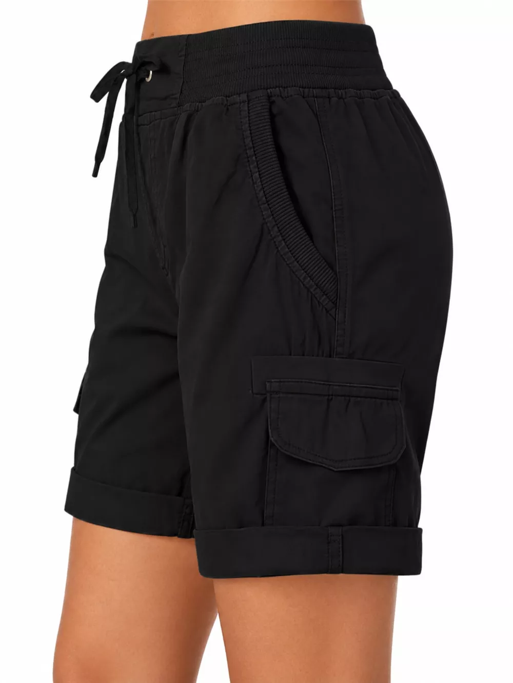Full Size Drawstring Cargo Shorts Plus Size, image 12