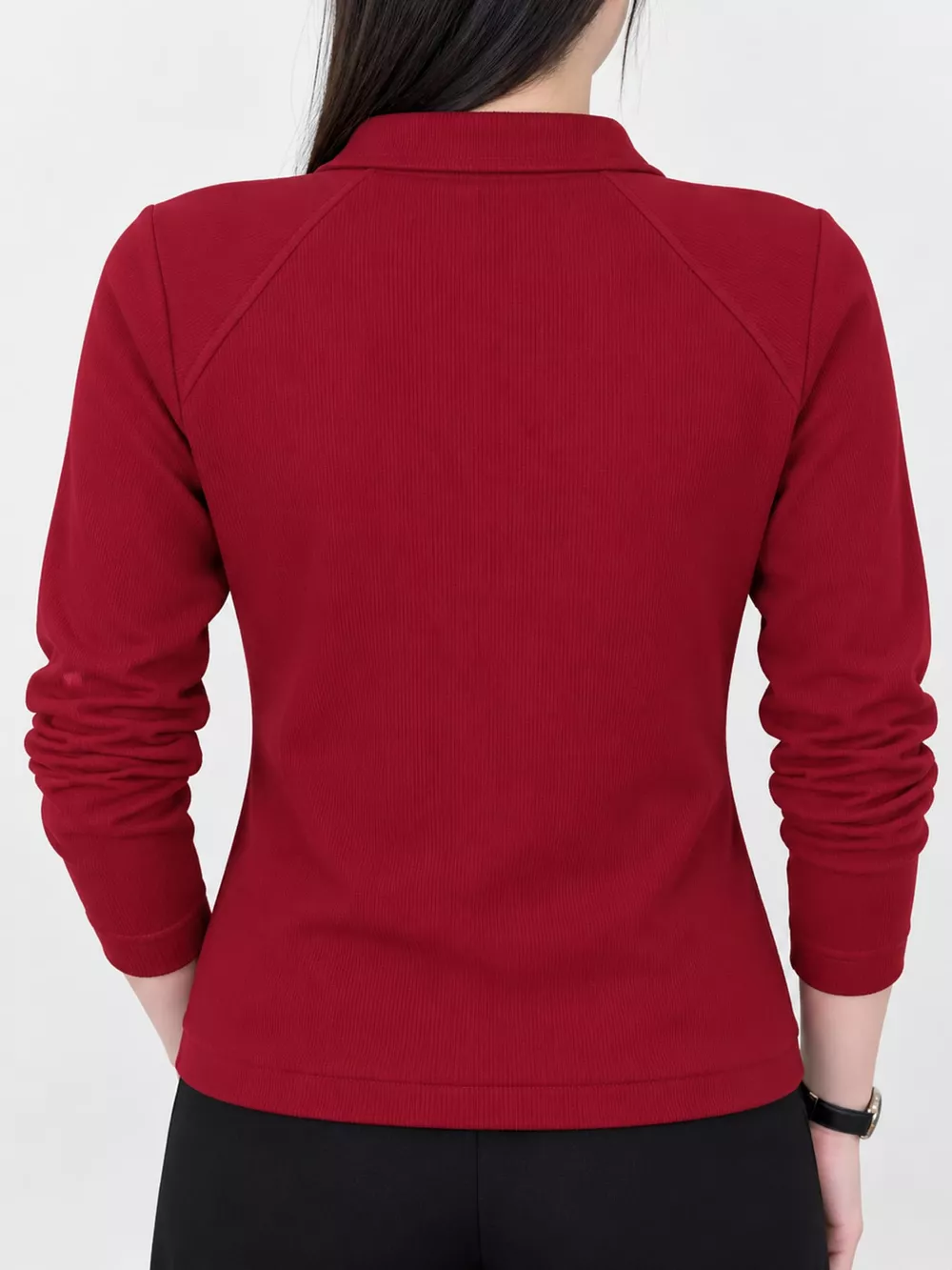 Plus Size Quarter-Zip Long Sleeve Top, image 8