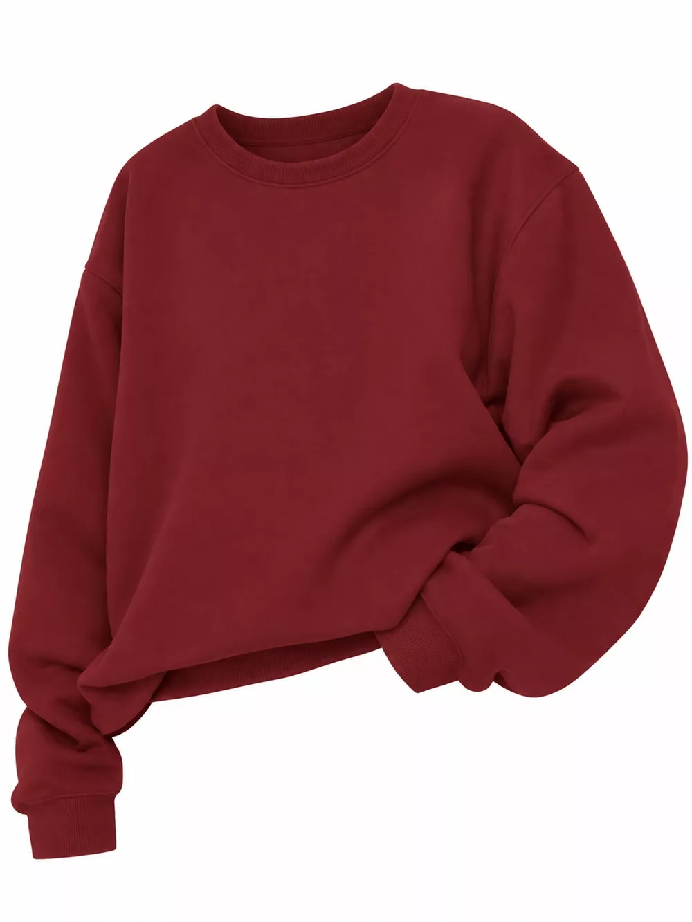 Full Size Solid Color Long Sleeve Sweatshirt Plus Size, image 31