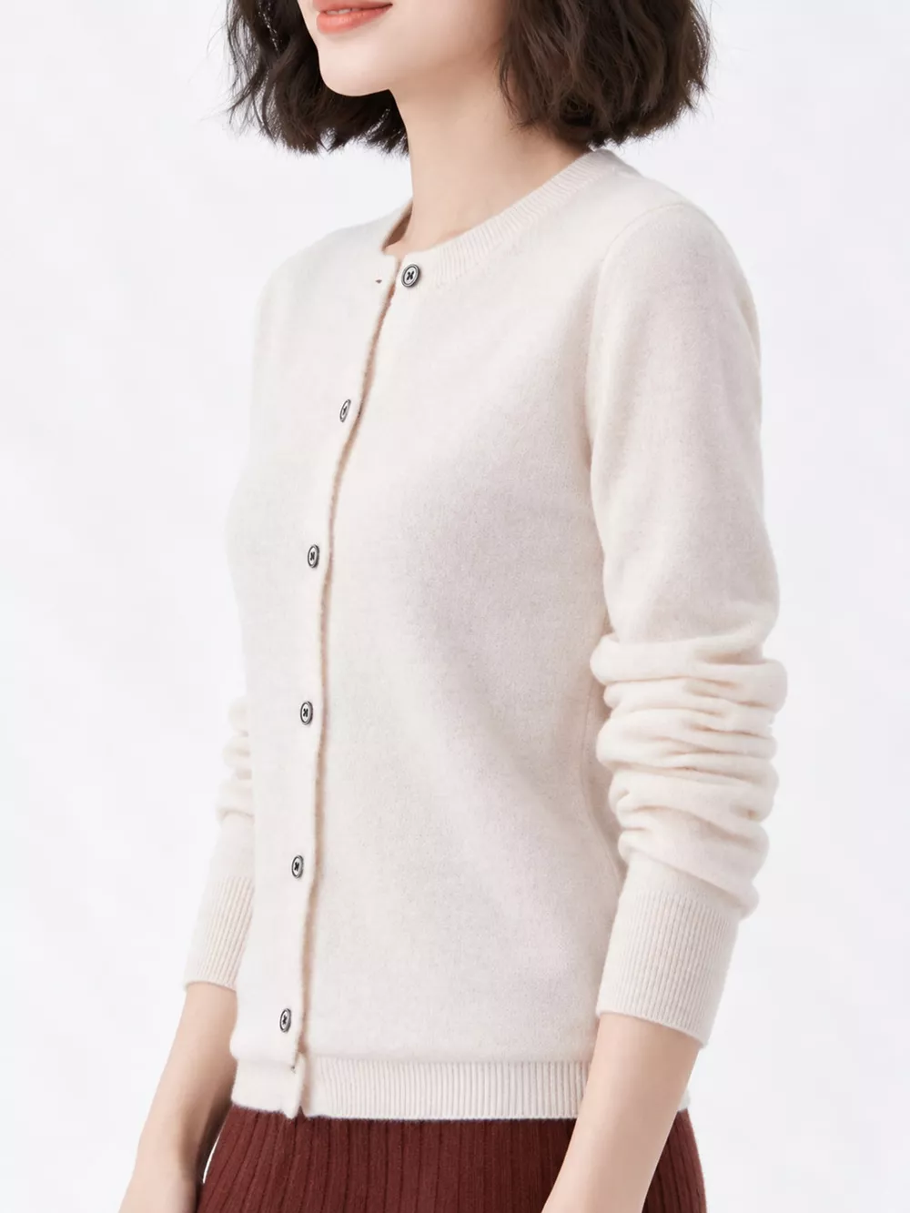 Crew Neck Button-Down Cardigan, image 4