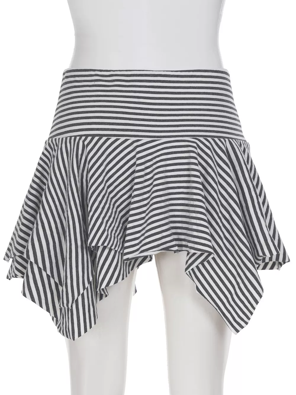Striped Asymmetrical Hem Mini Skirt, image 4