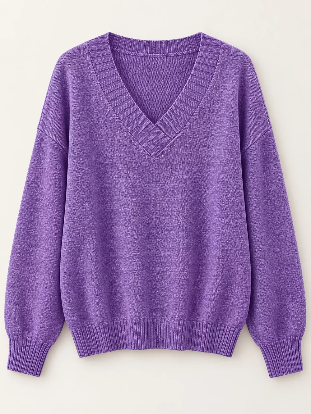 Full Size V-Neck Dropped Shoulder Sweater Plus Size, image 22