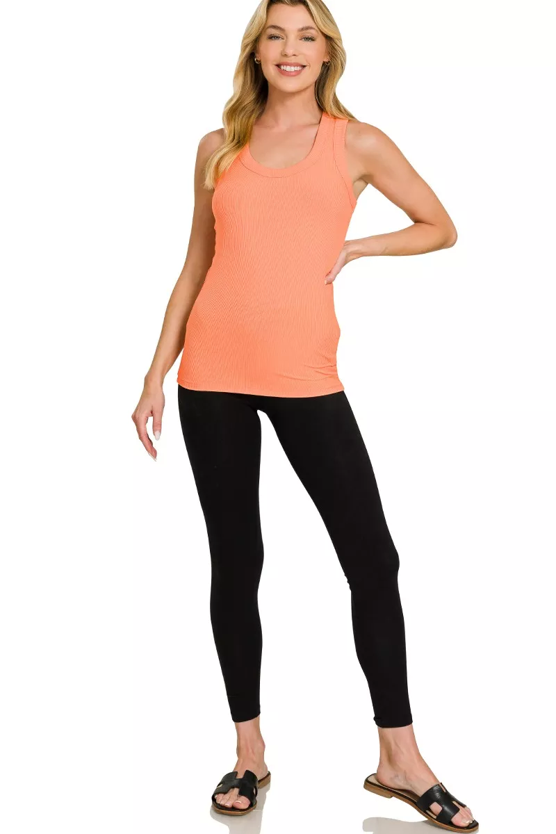 Ribbed Scoop Neck Tank Top, image 3