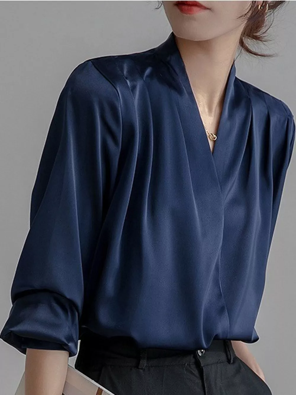 Long Sleeve Satin Blouse, image 8