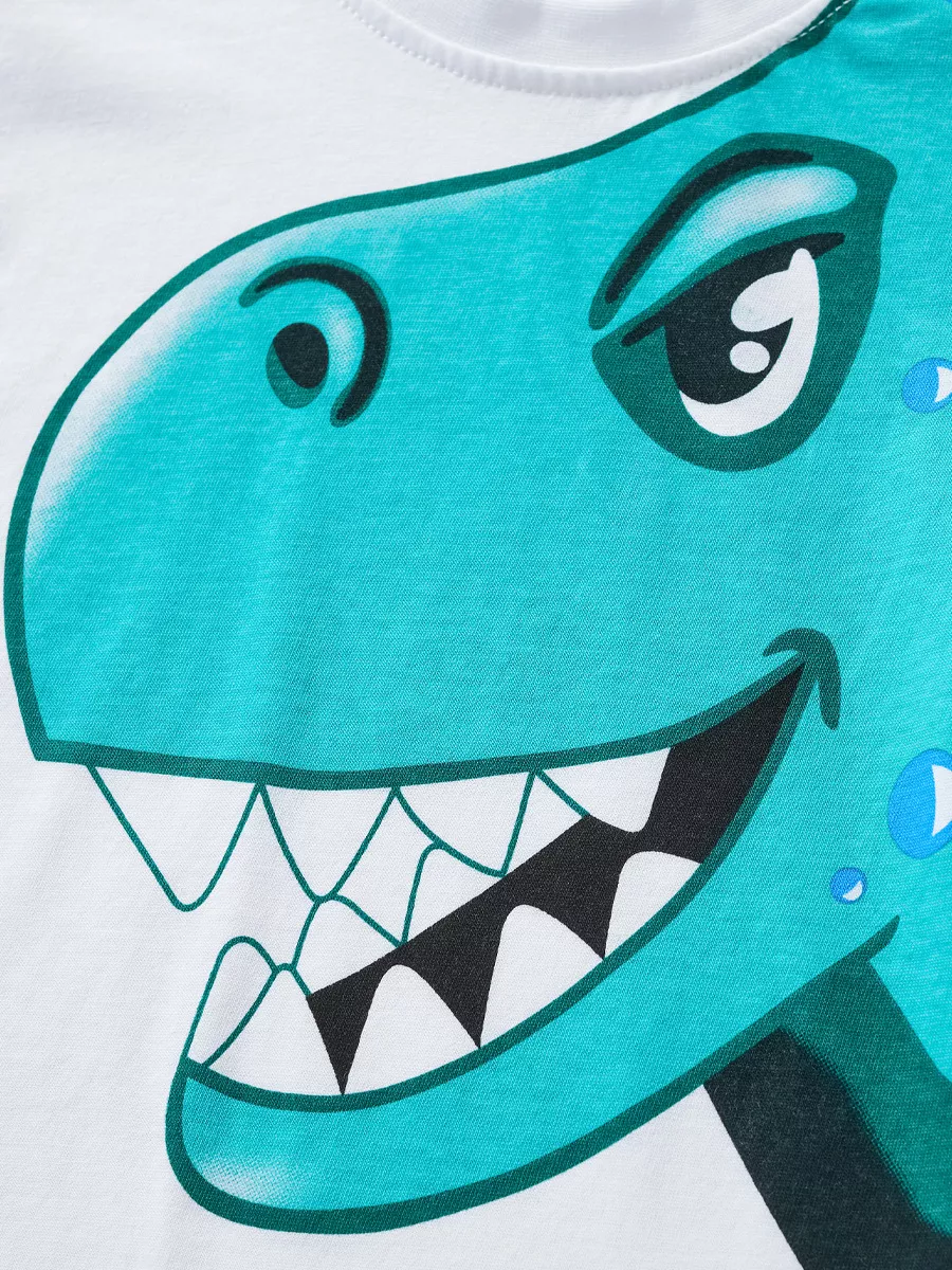 Children's Dinosaur Graphic T-shirt and Shorts Set, image 3